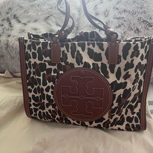 ELLA LEOPARD CANVAS SMALL TOTE